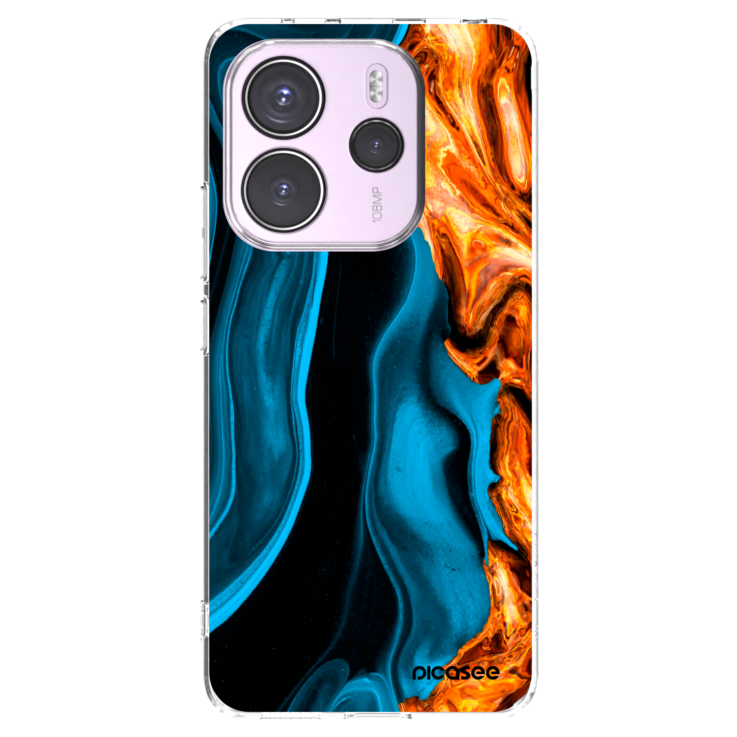 Picasee διαφανής θήκη σιλικόνης Xiaomi Redmi Note 14 4G - Gold blue