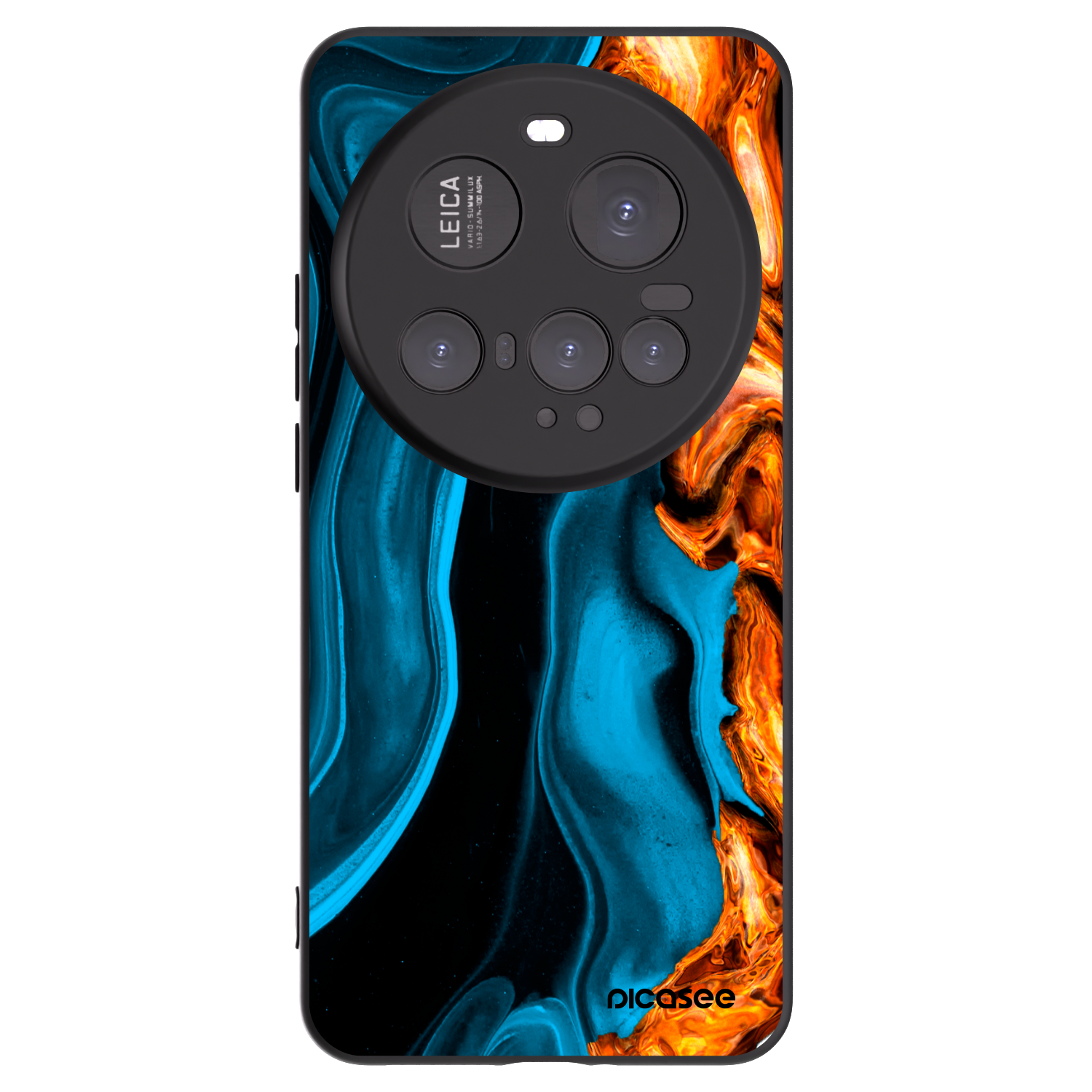 Picasee Μαύρη θήκη σιλικόνης για Xiaomi 15 Ultra - Gold blue