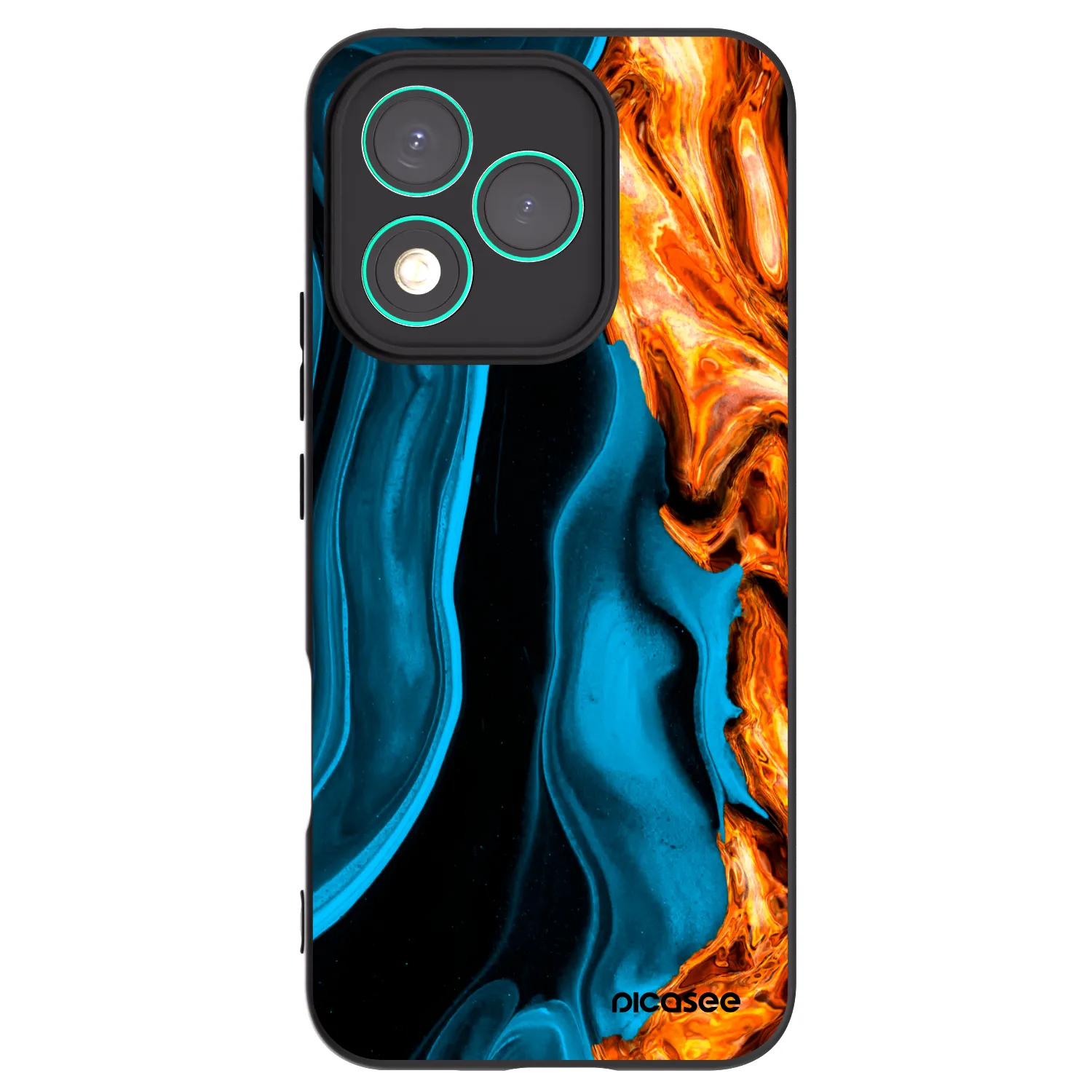 Picasee Μαύρη θήκη σιλικόνης για Honor 400 Lite 5G - Gold blue