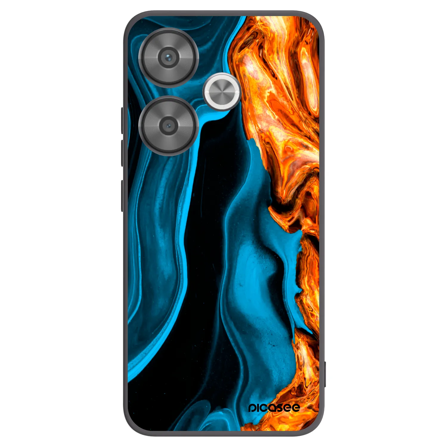 Picasee Μαύρη θήκη σιλικόνης για Xiaomi Poco F6 - Gold blue