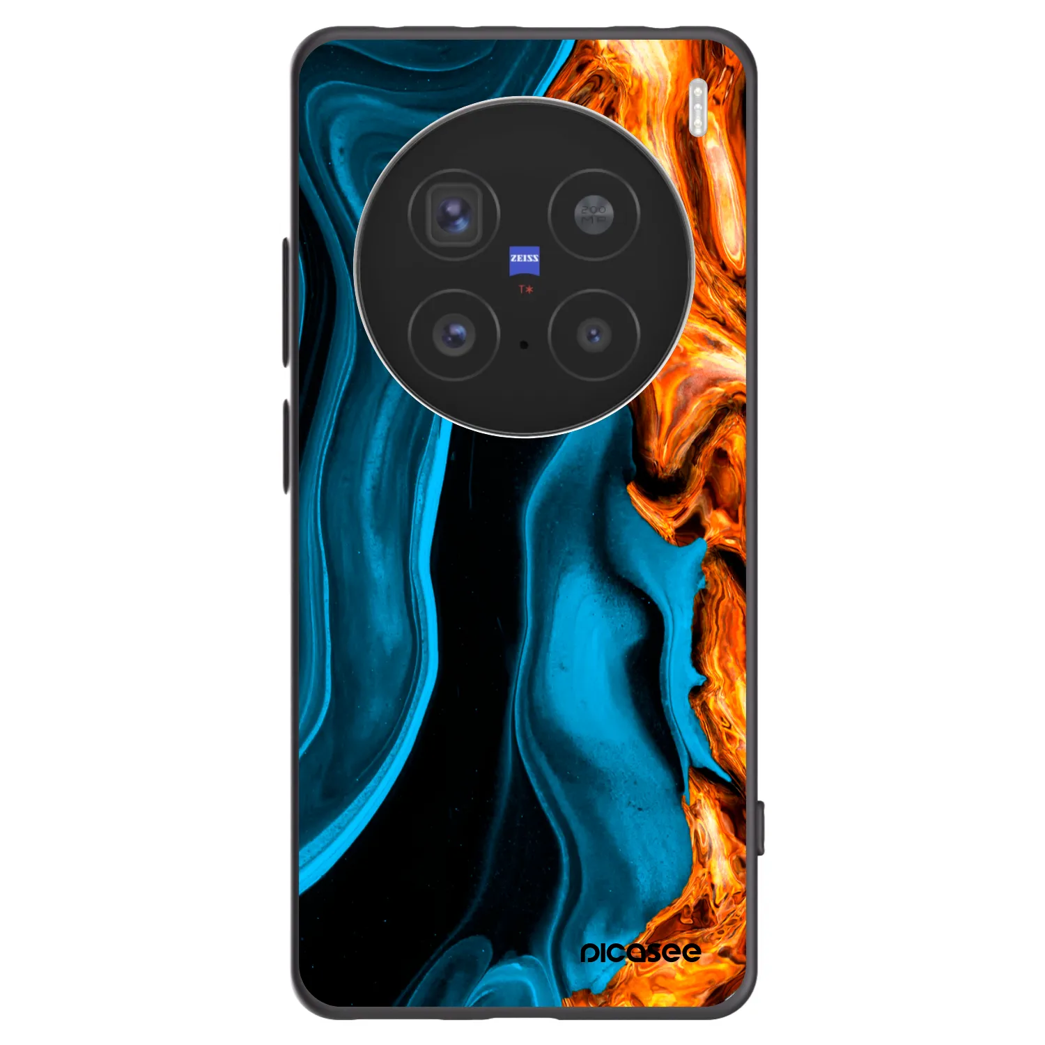 Picasee Μαύρη θήκη σιλικόνης για Vivo X200 Pro - Gold blue
