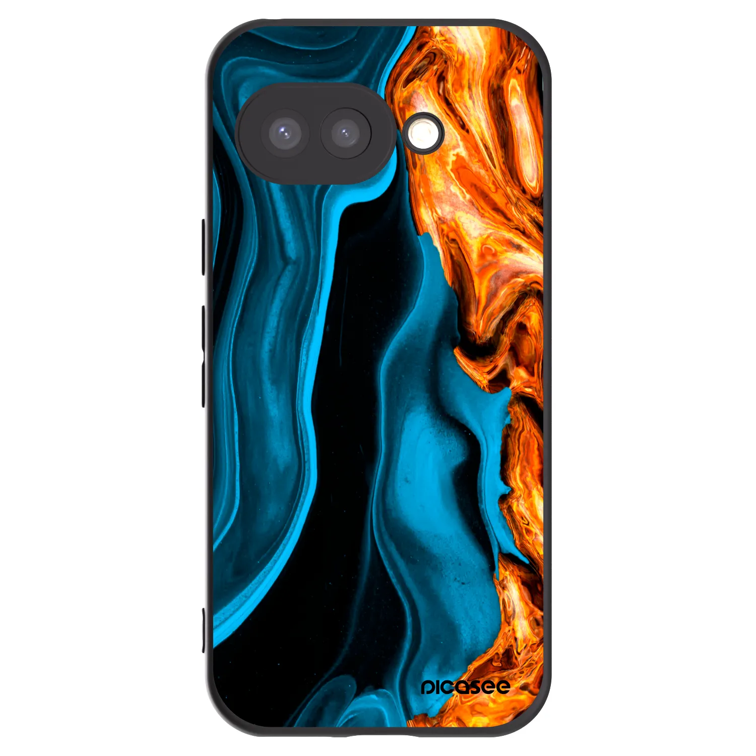 Picasee Μαύρη θήκη σιλικόνης για Google Pixel 9a - Gold blue
