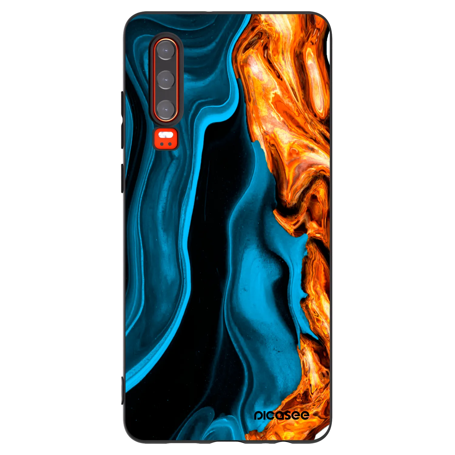 Picasee Μαύρη θήκη σιλικόνης για Huawei P30 - Gold blue