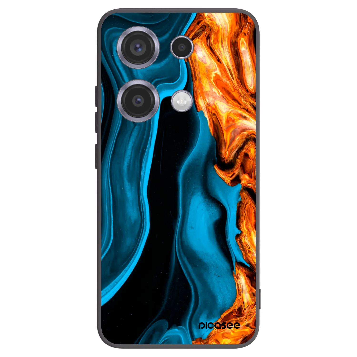 Picasee Μαύρη θήκη σιλικόνης για Xiaomi Redmi Note 14S - Gold blue