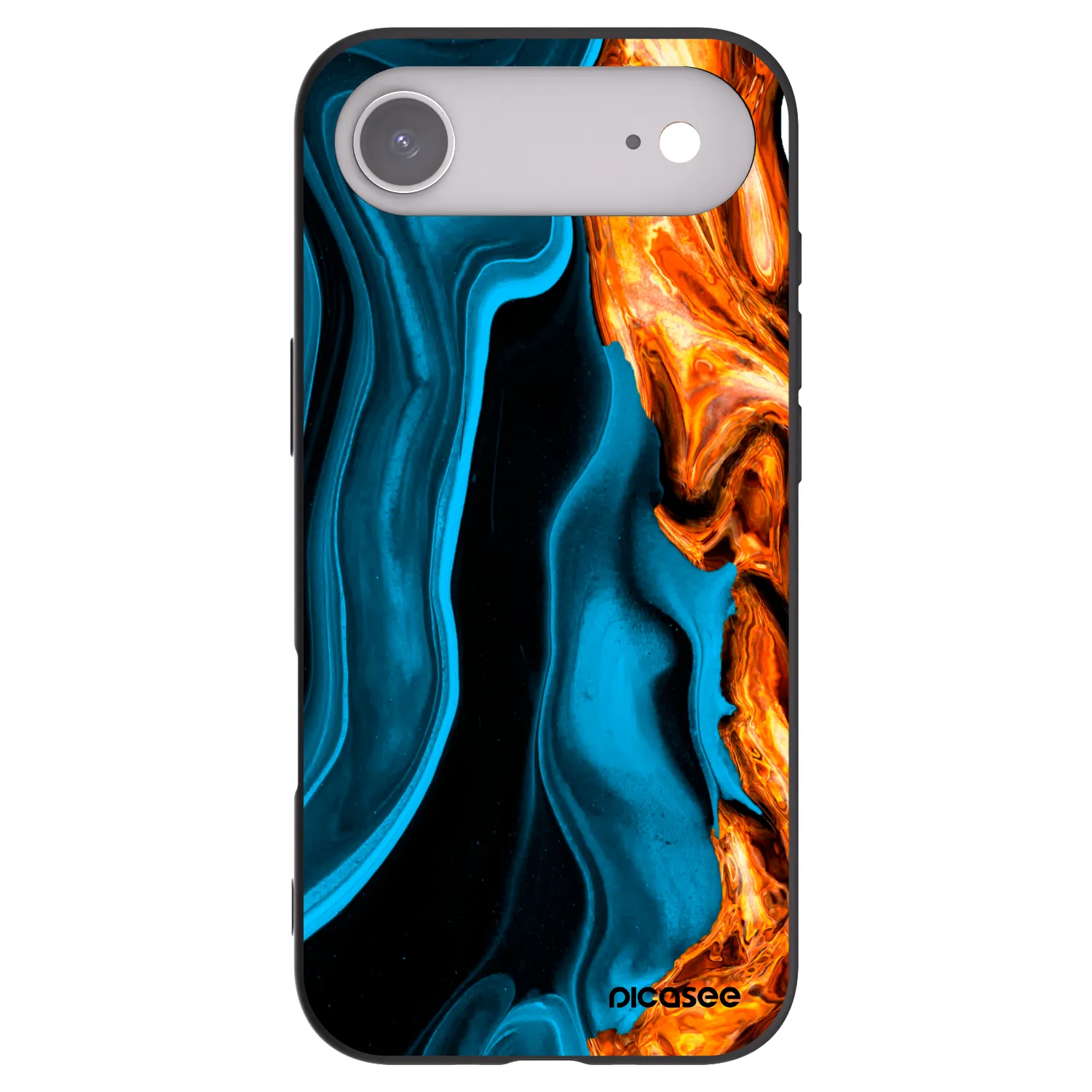 Picasee Μαύρη θήκη σιλικόνης για Apple iPhone Air - Gold blue