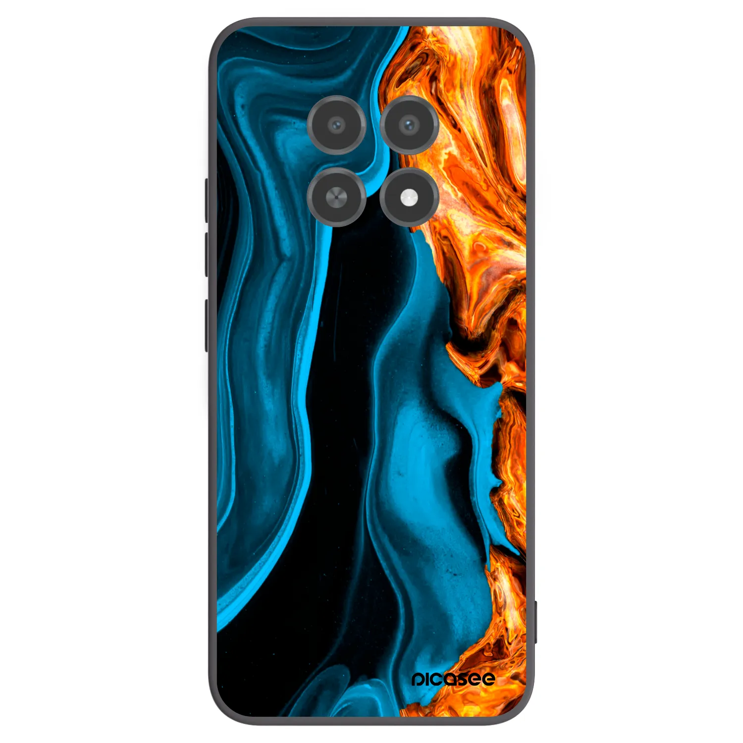 Picasee Μαύρη θήκη σιλικόνης για Realme 12X - Gold blue