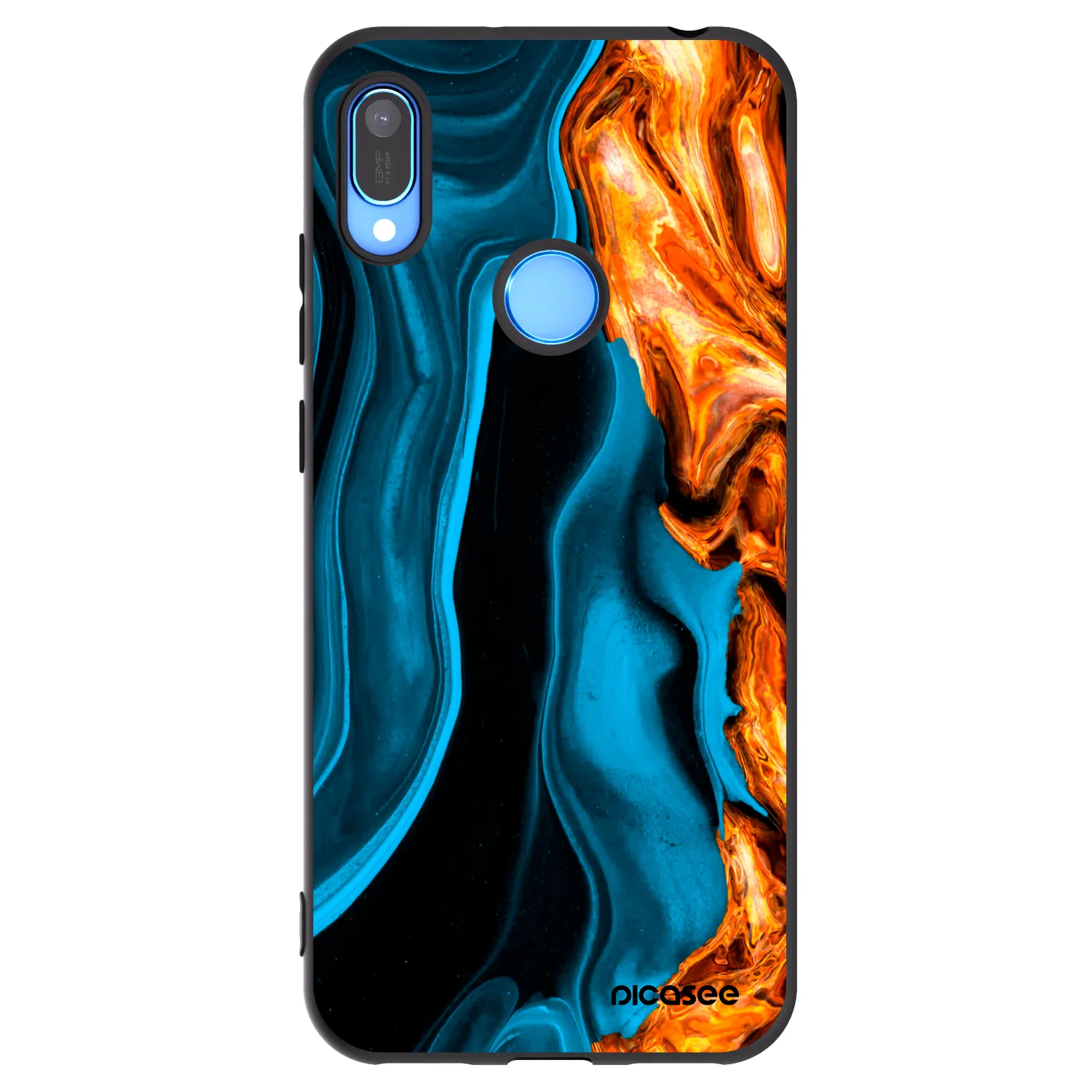 Picasee Μαύρη θήκη σιλικόνης για Huawei Y6 2019 - Gold blue