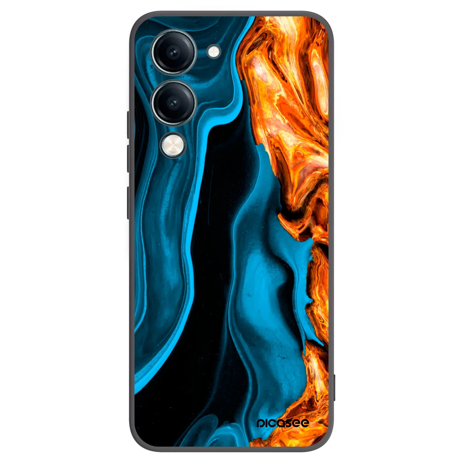 Picasee Μαύρη θήκη σιλικόνης για Vivo Y29s 5G - Gold blue