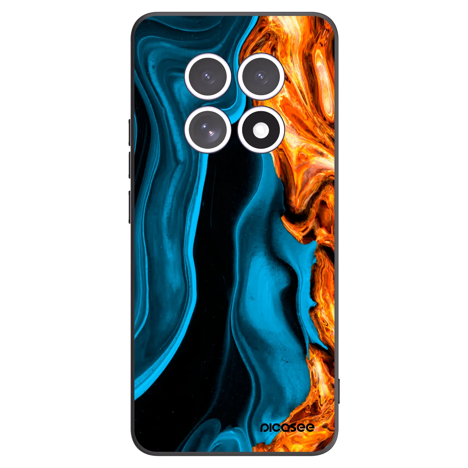 Picasee Μαύρη θήκη σιλικόνης για Xiaomi Redmi Note 15 - Gold blue