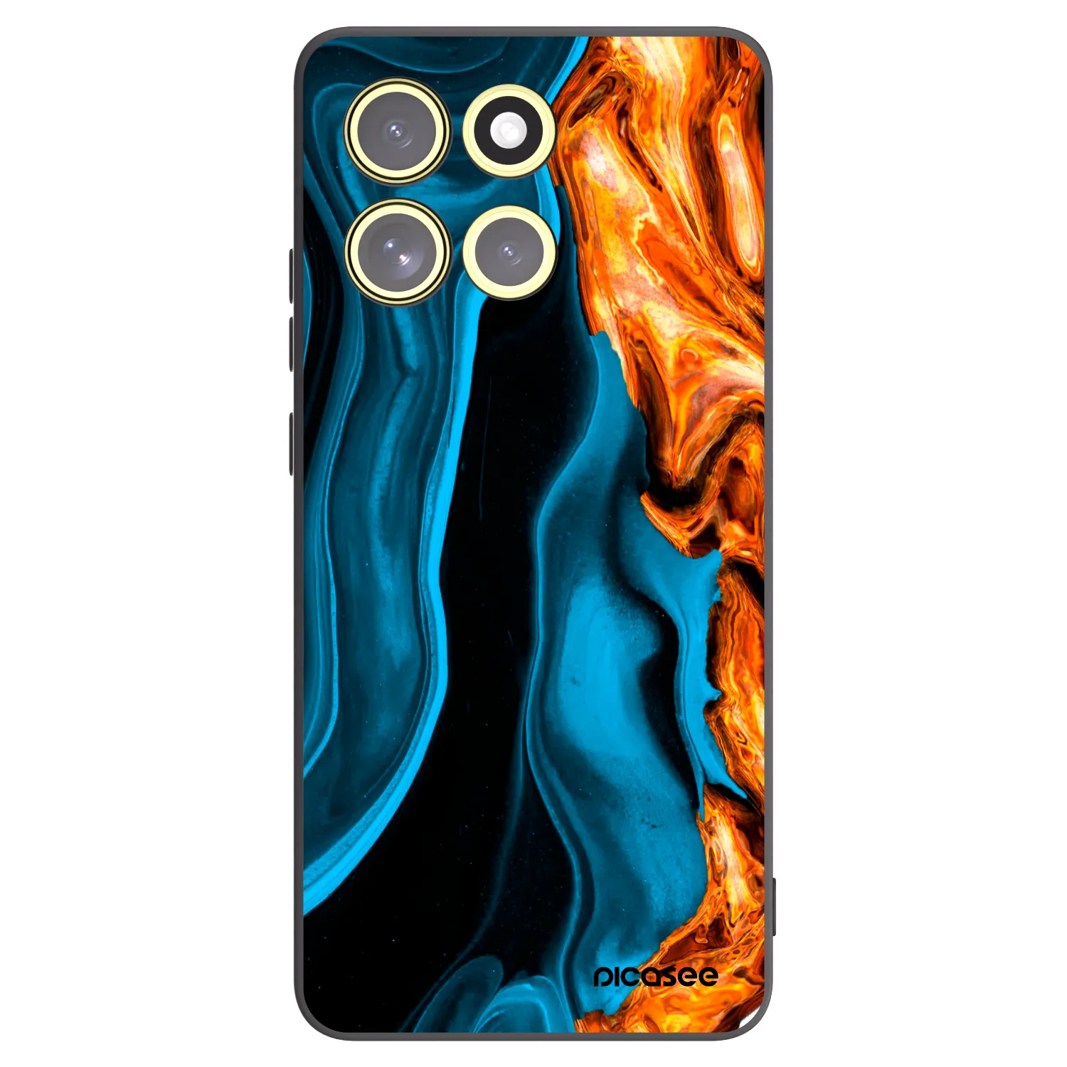 Picasee Μαύρη θήκη σιλικόνης για Motorola Moto G86 Power 5G - Gold blue