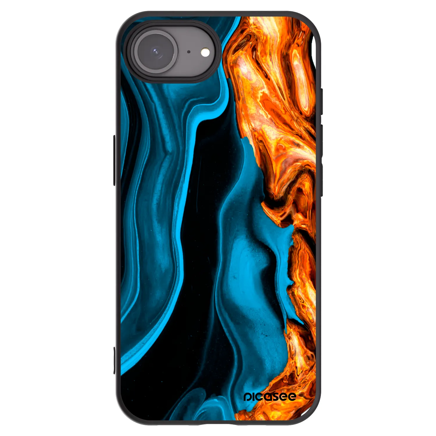Picasee Μαύρη θήκη σιλικόνης για Apple iPhone 17e - Gold blue