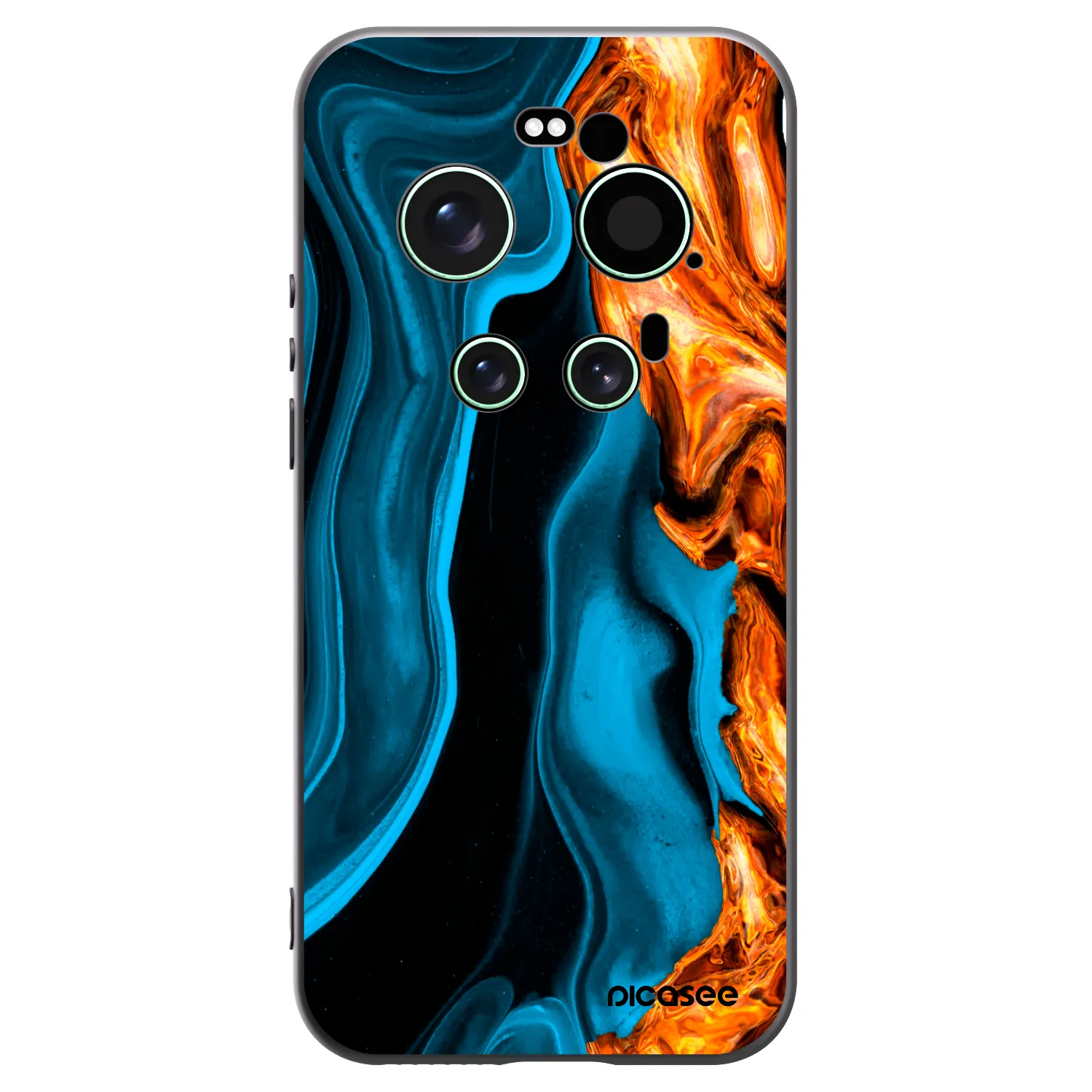 Picasee Μαύρη θήκη σιλικόνης για Xiaomi 17 Ultra - Gold blue