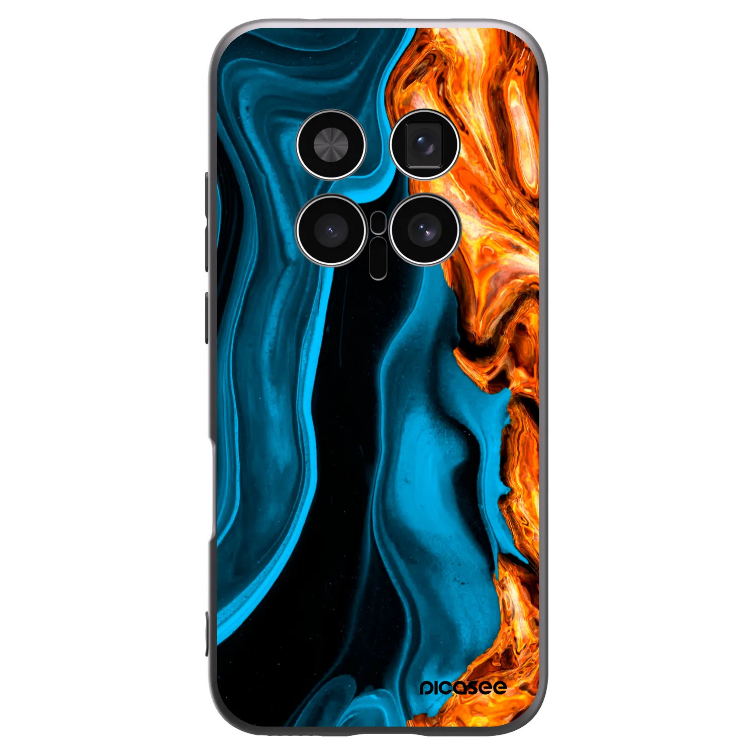 Picasee Μαύρη θήκη σιλικόνης για Honor Magic8 Pro 5G - Gold blue