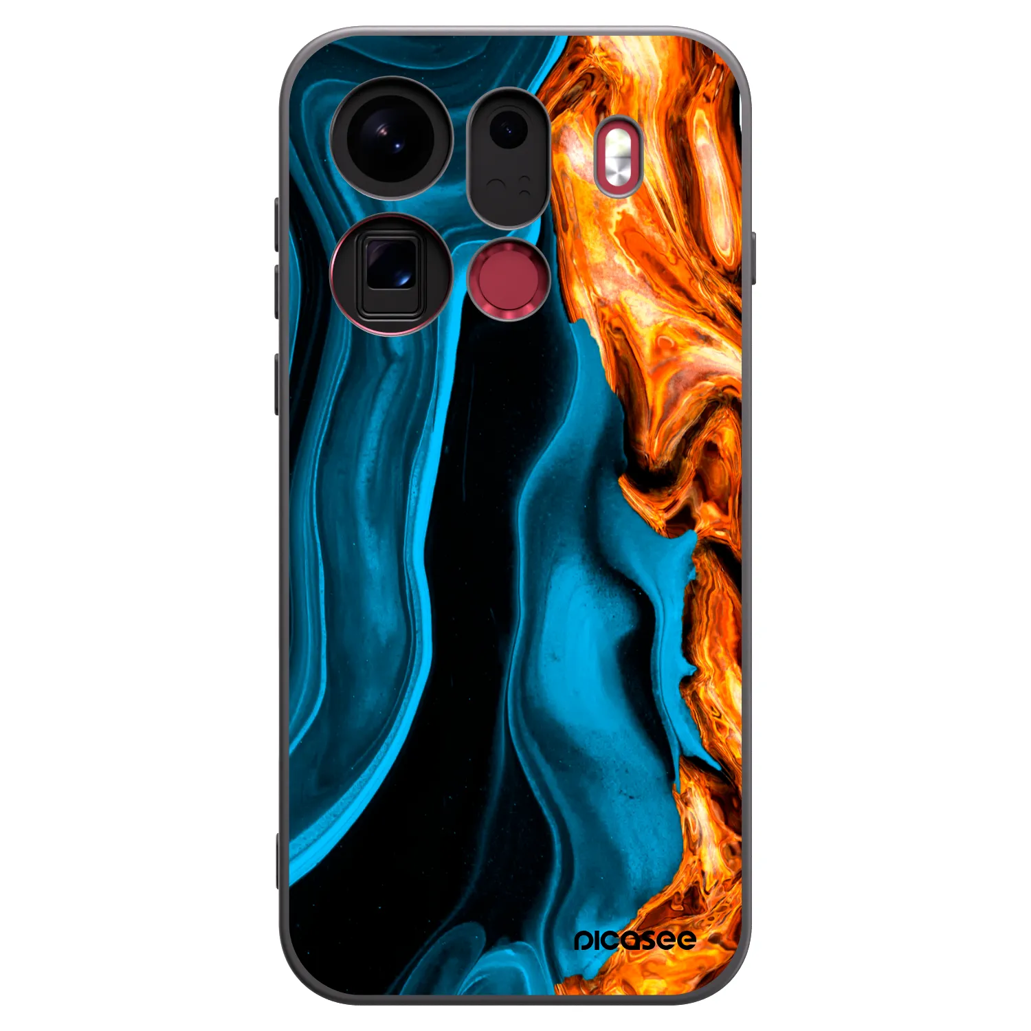 Picasee Μαύρη θήκη σιλικόνης για OPPO Find X9 Pro - Gold blue