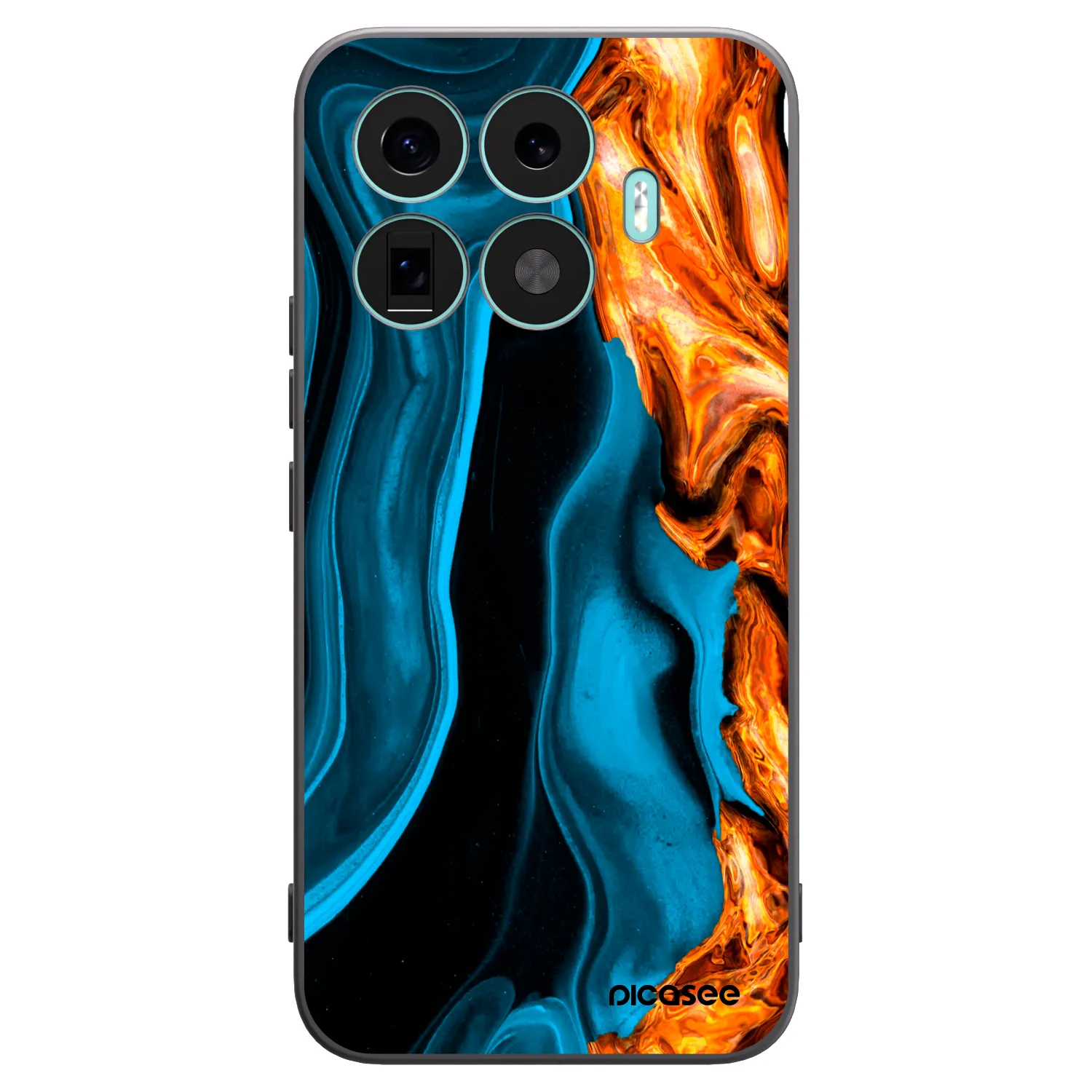 Picasee Μαύρη θήκη σιλικόνης για Xiaomi 17T Pro - Gold blue