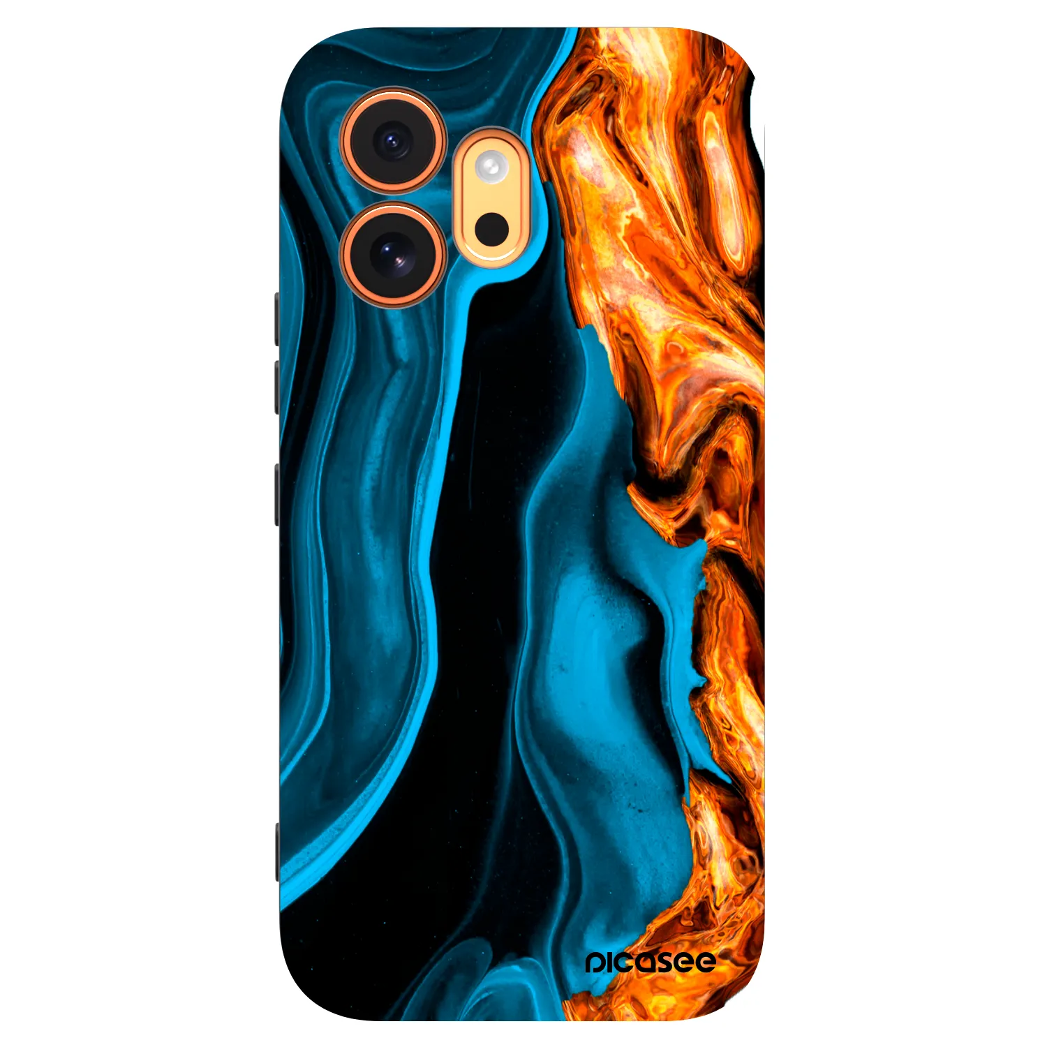 Picasee Μαύρη θήκη σιλικόνης για Honor 600 - Gold blue