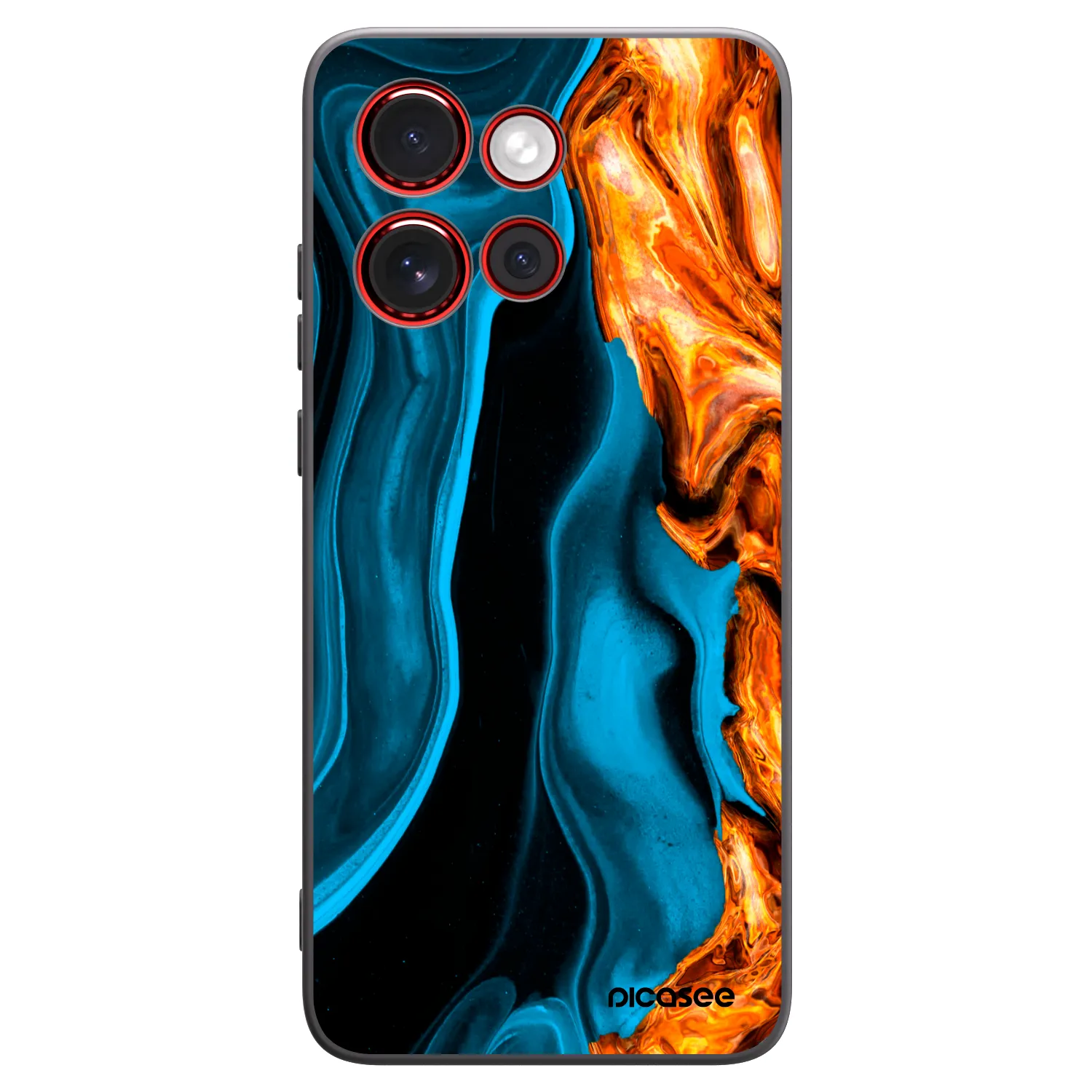 Picasee Μαύρη θήκη σιλικόνης για Motorola Edge 60 Neo 5G - Gold blue