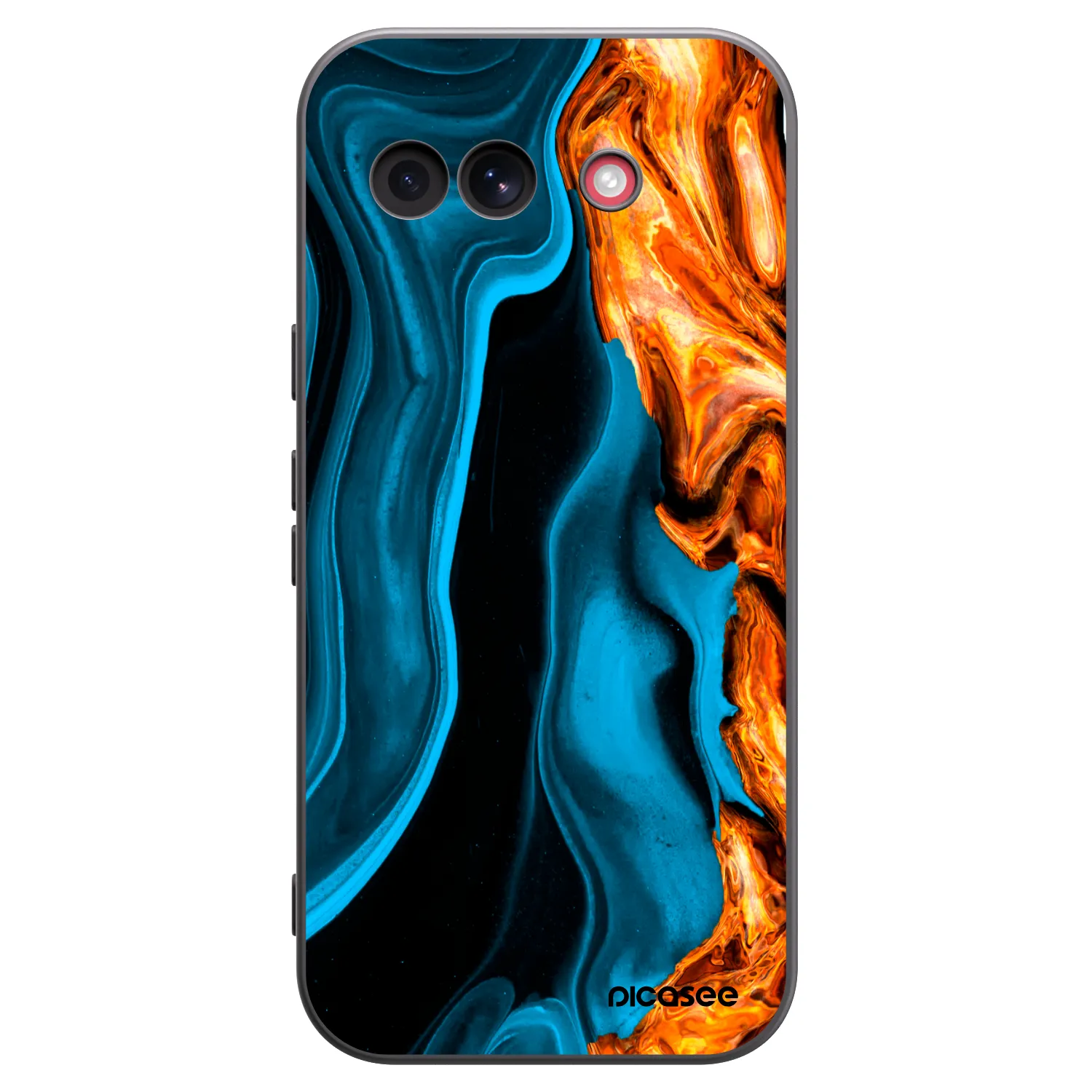 Picasee Μαύρη θήκη σιλικόνης για Google Pixel 10a - Gold blue
