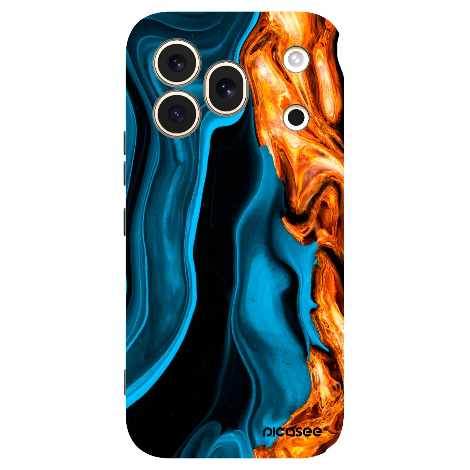 Picasee Μαύρη θήκη σιλικόνης για Honor 600 Pro - Gold blue