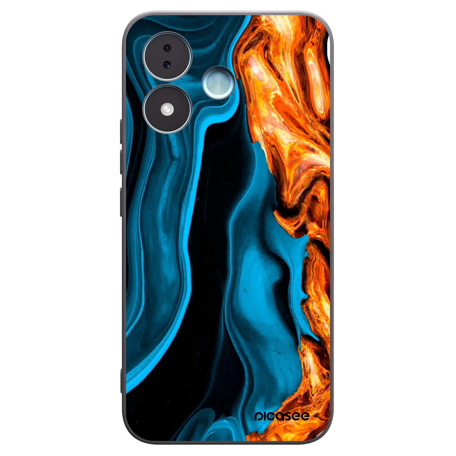 Picasee Μαύρη θήκη σιλικόνης για Xiaomi Redmi Note 17 5G - Gold blue