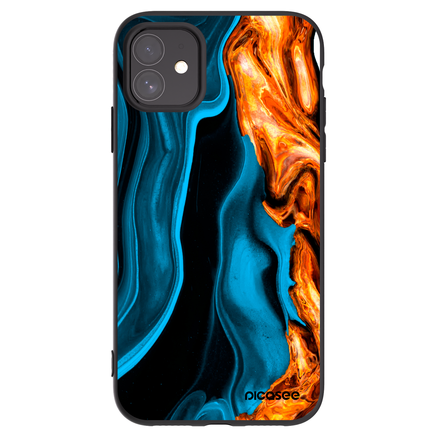Picasee Μαύρη θήκη σιλικόνης για Apple iPhone 11 - Gold blue