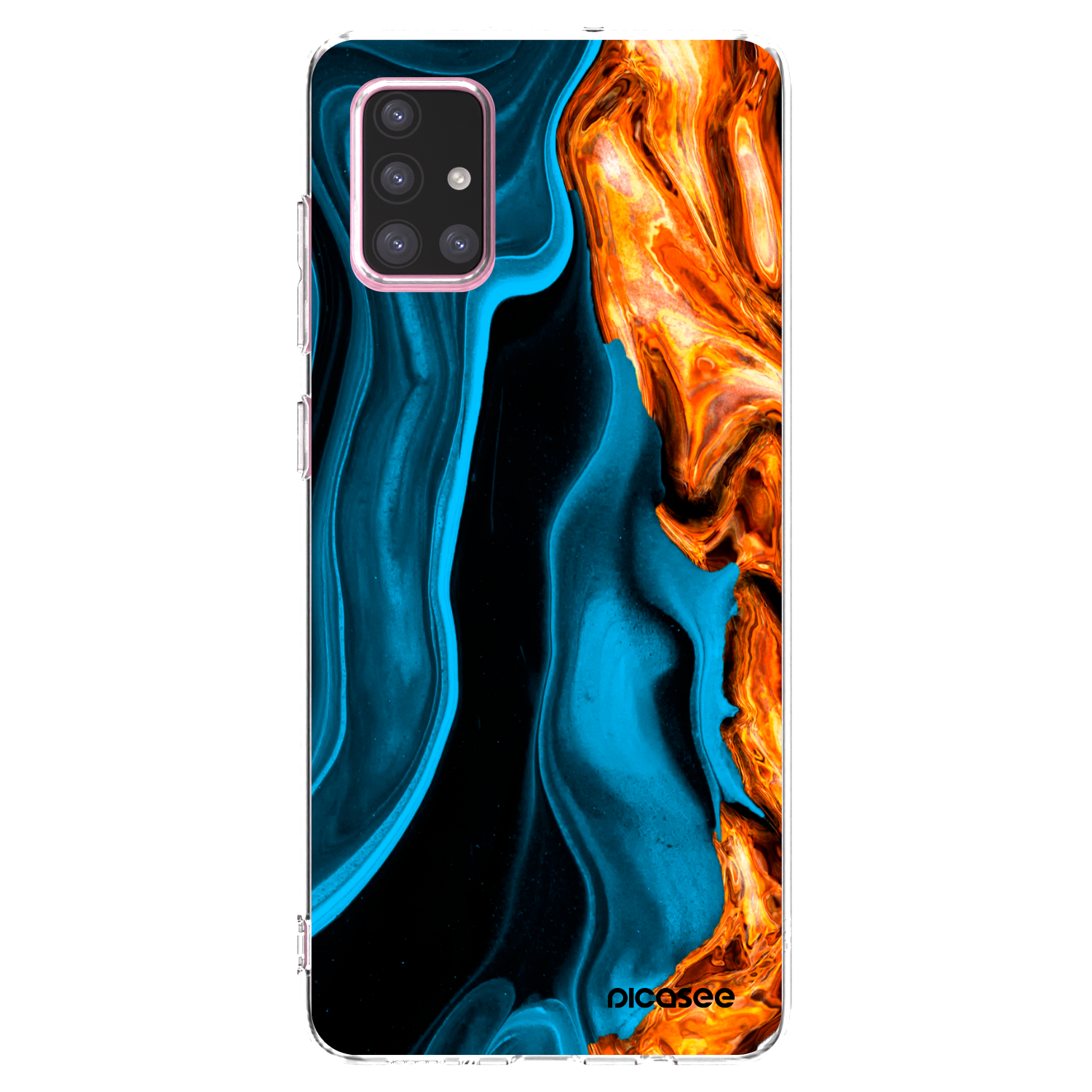 Picasee διαφανής θήκη σιλικόνης Samsung Galaxy A71 A715F - Gold blue