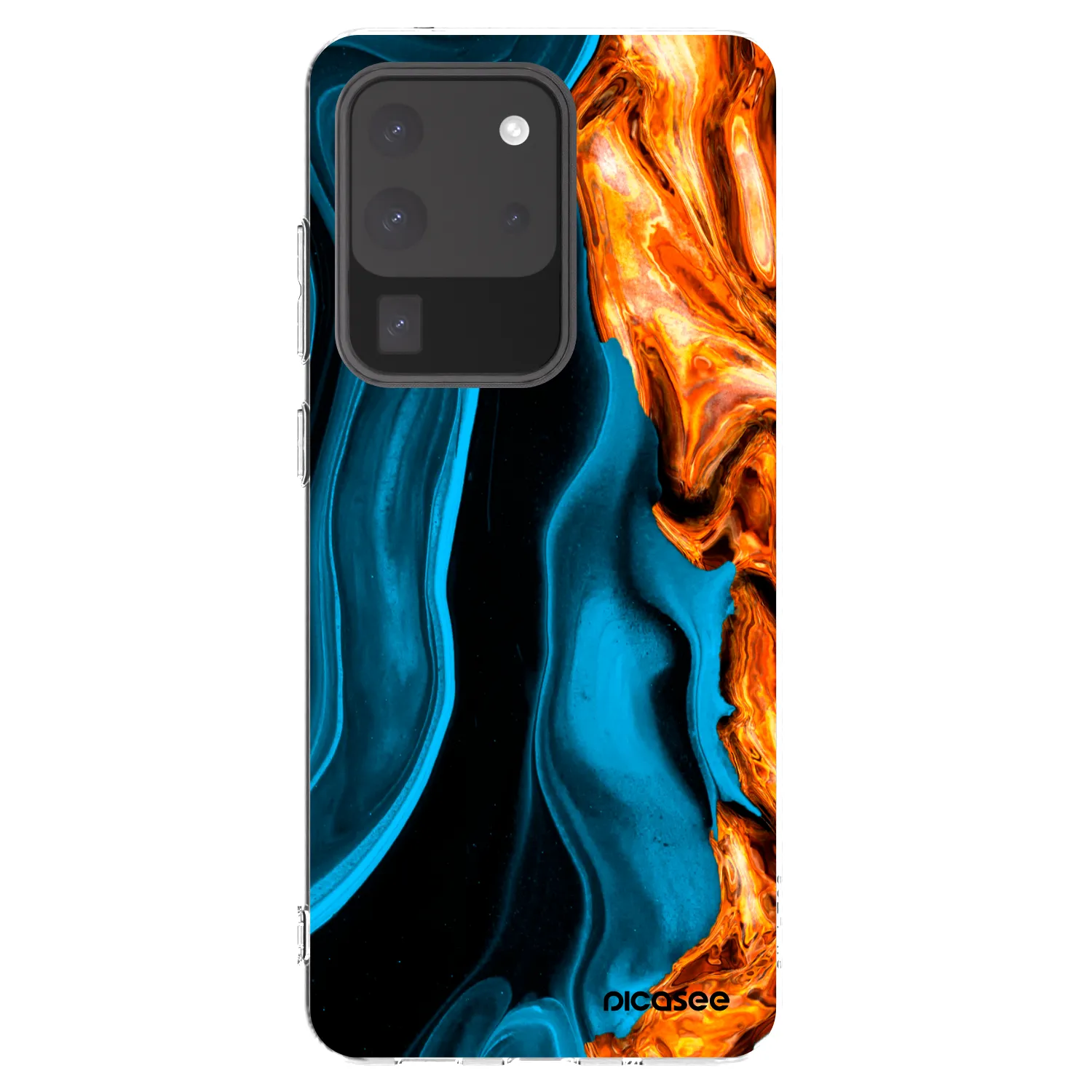 Picasee διαφανής θήκη σιλικόνης Samsung Galaxy S20 Ultra 5G G988F - Gold blue