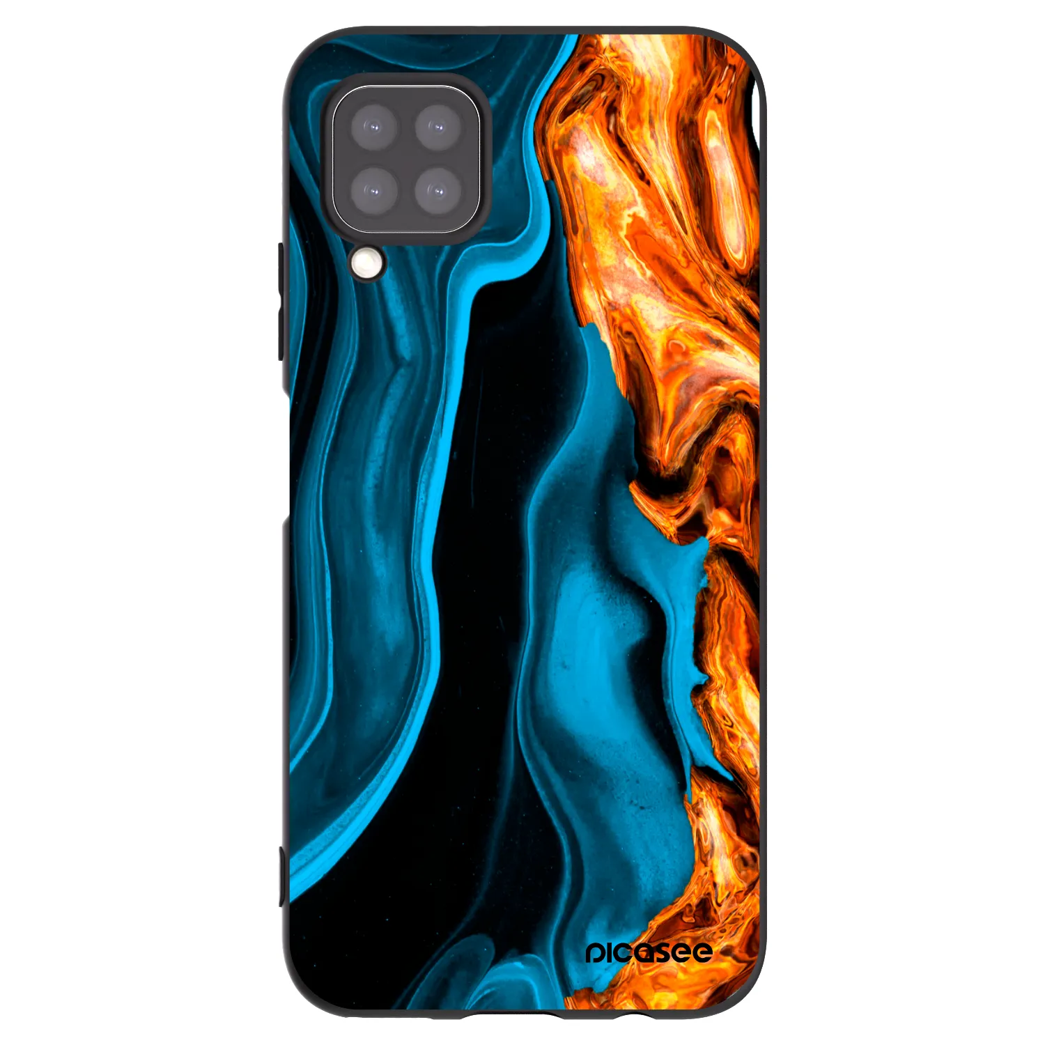 Picasee Μαύρη θήκη σιλικόνης για Huawei P40 Lite - Gold blue