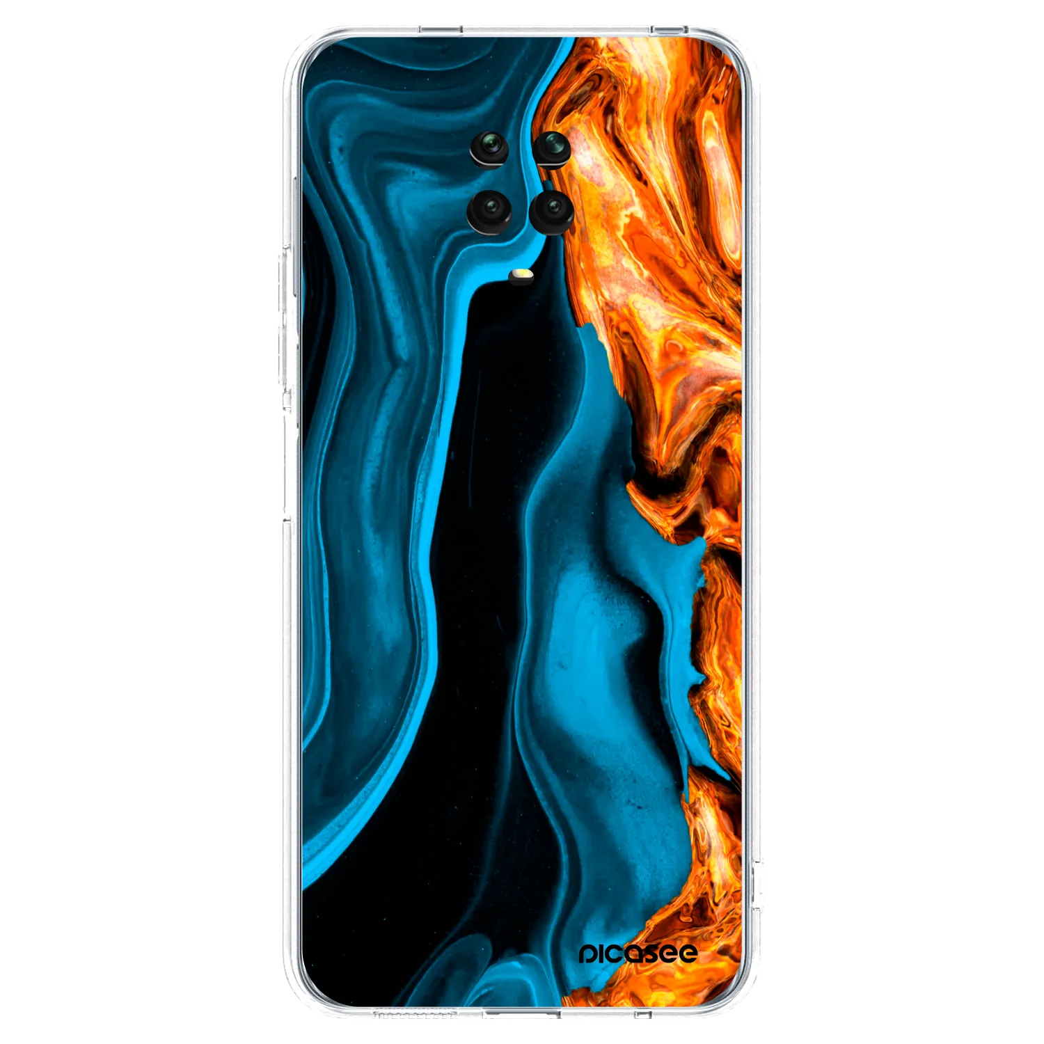Picasee διαφανής θήκη σιλικόνης Xiaomi Redmi Note 9 Pro - Gold blue