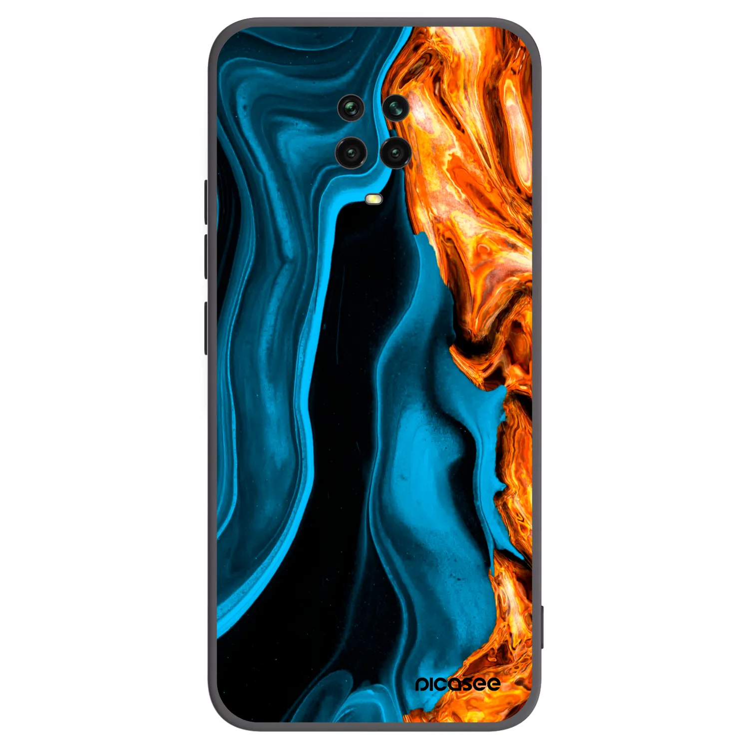 Picasee Μαύρη θήκη σιλικόνης για Xiaomi Redmi Note 9 Pro - Gold blue
