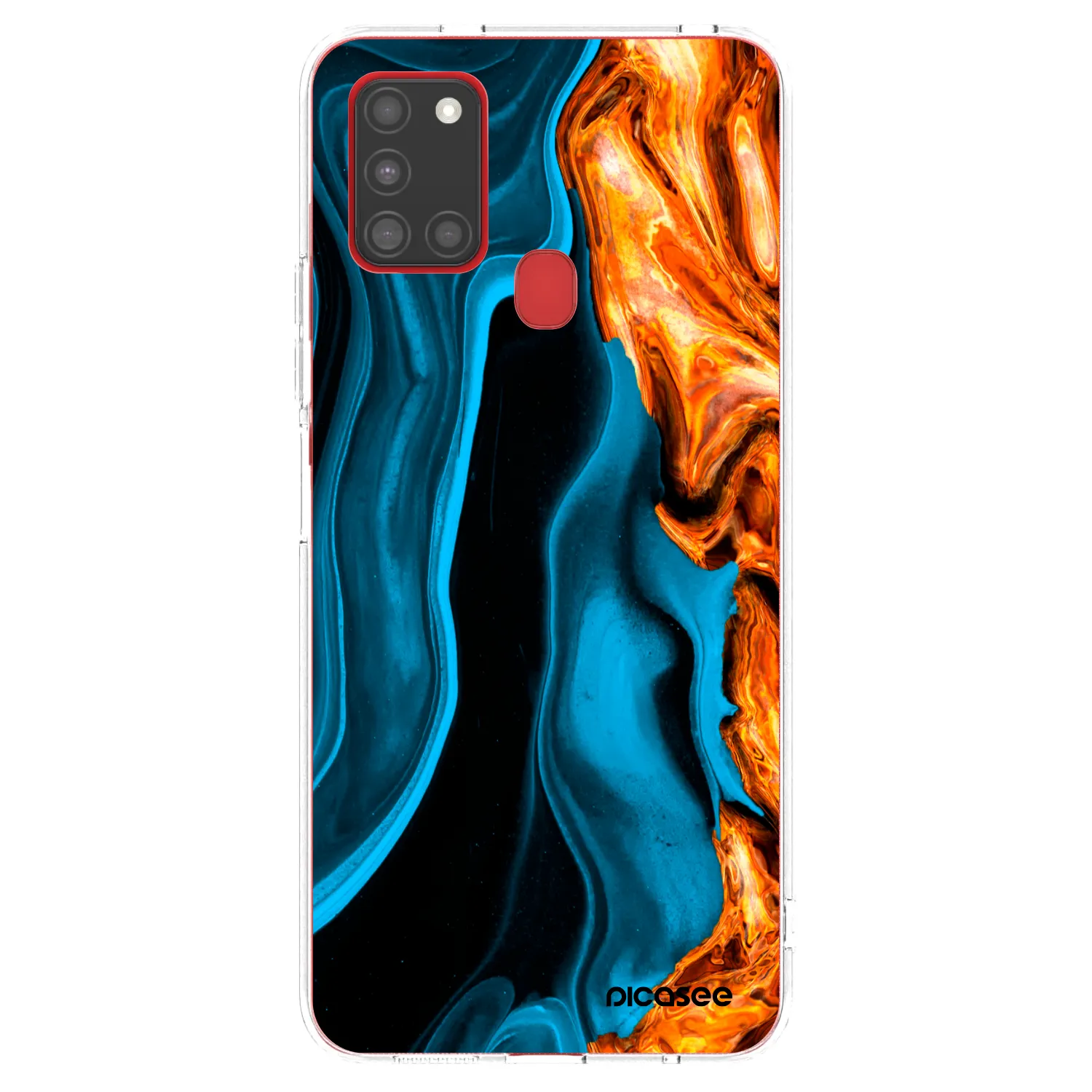 Picasee διαφανής θήκη σιλικόνης Samsung Galaxy A21s - Gold blue
