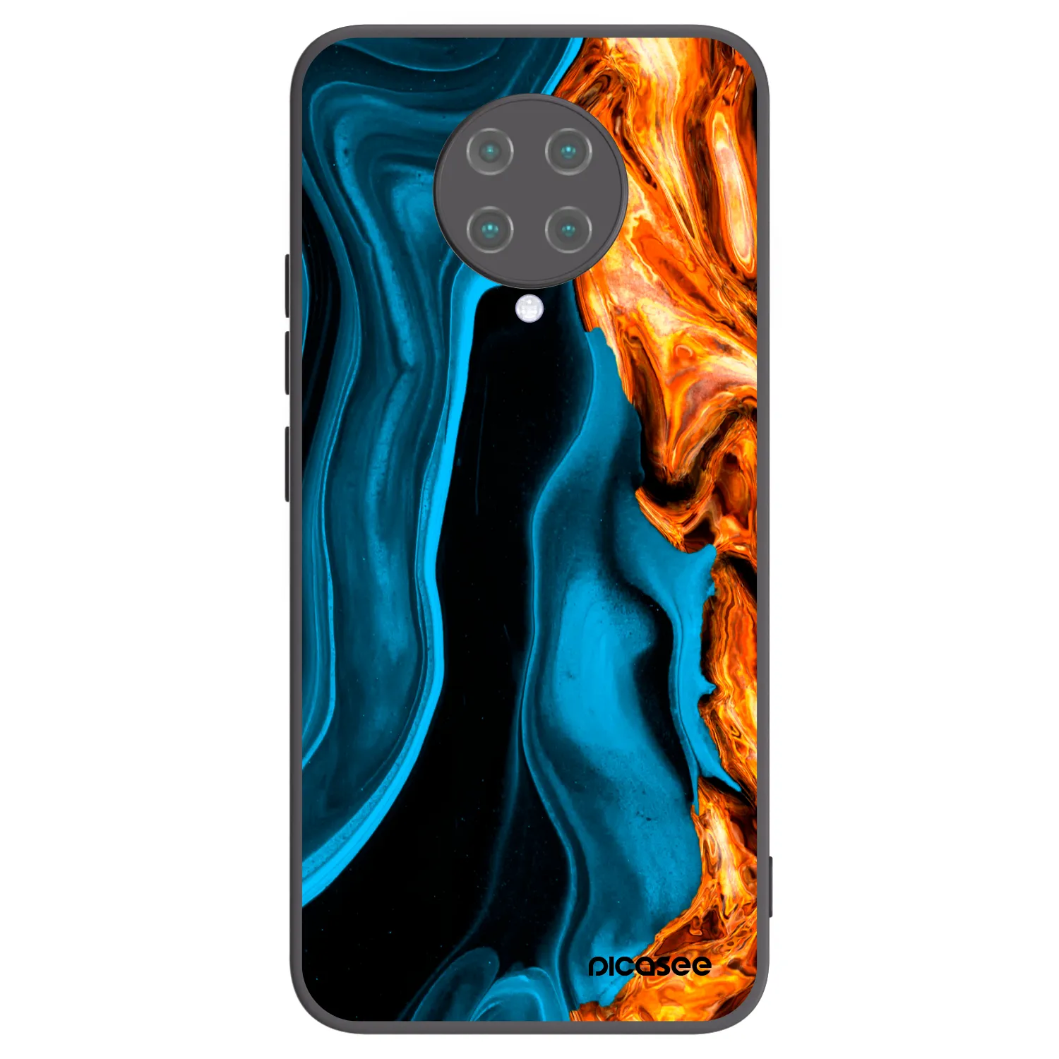 Picasee Μαύρη θήκη σιλικόνης για Xiaomi Poco F2 Pro - Gold blue