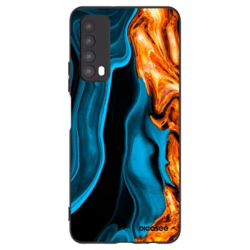 Picasee Μαύρη θήκη σιλικόνης για Huawei P Smart 2021 - Gold blue