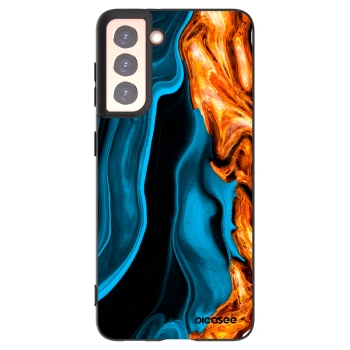 Picasee Μαύρη θήκη σιλικόνης για Samsung Galaxy S21 5G G991B - Gold blue