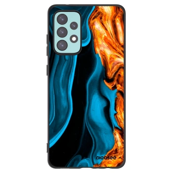 Picasee Μαύρη θήκη σιλικόνης για Samsung Galaxy A72 A725F - Gold blue