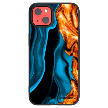 Picasee Μαύρη θήκη σιλικόνης για Apple iPhone 13 - Gold blue
