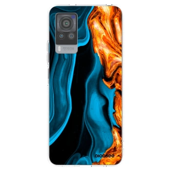 Picasee διαφανής θήκη σιλικόνης Vivo X60 Pro 5G - Gold blue