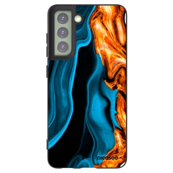 Picasee Μαύρη θήκη σιλικόνης για Samsung Galaxy S21 FE 5G - Gold blue