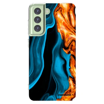 Picasee διαφανής θήκη σιλικόνης Samsung Galaxy S21 FE 5G - Gold blue