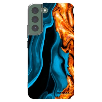 Picasee διαφανής θήκη σιλικόνης Samsung Galaxy S22+ 5G - Gold blue