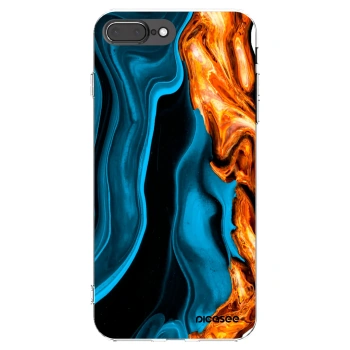 Picasee διαφανής θήκη σιλικόνης Apple iPhone 8 Plus - Gold blue
