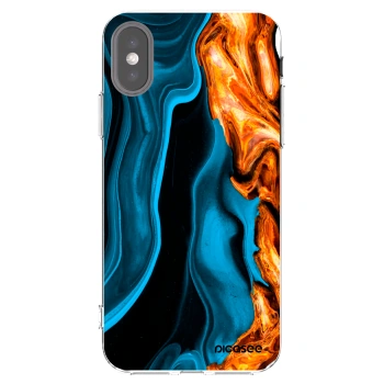 Picasee διαφανής θήκη σιλικόνης Apple iPhone X/XS - Gold blue