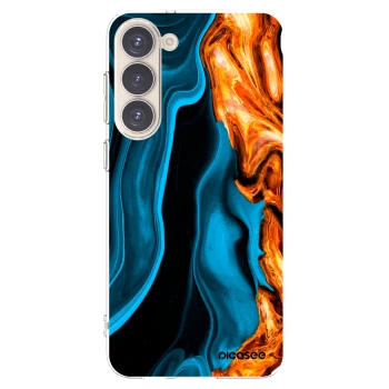 Picasee διαφανής θήκη σιλικόνης Samsung Galaxy S23+ 5G - Gold blue