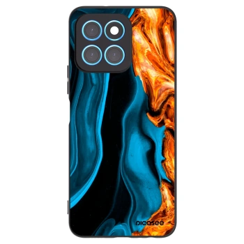 Picasee Μαύρη θήκη σιλικόνης για Honor X8 5G - Gold blue