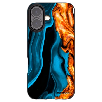 Picasee Μαύρη θήκη σιλικόνης για Apple iPhone 16 - Gold blue