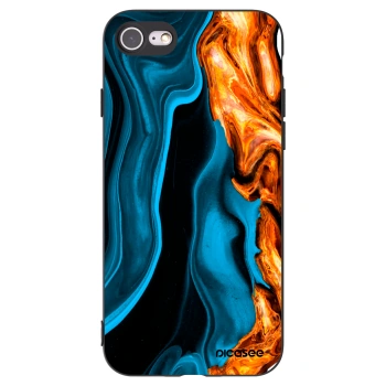 Picasee Μαύρη θήκη σιλικόνης για Apple iPhone 8 - Gold blue