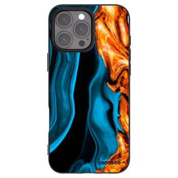 Picasee Μαύρη θήκη σιλικόνης για Apple iPhone 16 Pro Max - Gold blue