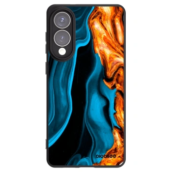 Picasee Μαύρη θήκη σιλικόνης για Samsung Galaxy S25 Edge 5G - Gold blue