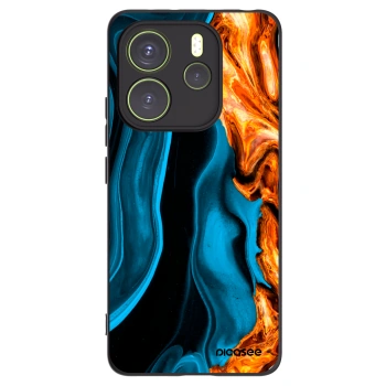 Picasee Μαύρη θήκη σιλικόνης για Xiaomi Redmi Note 14 4G - Gold blue