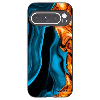 Picasee Μαύρη θήκη σιλικόνης για Google Pixel 9 Pro - Gold blue
